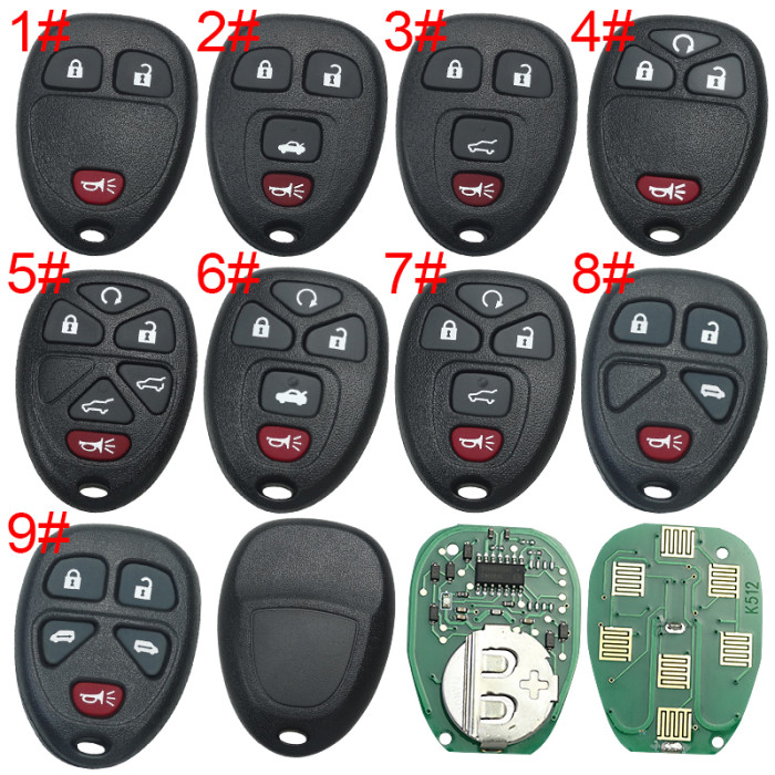 Free shipping For Buick GM remote key blank with 315mhz OUC60270 315 CH-010 POUC60270(G9), pls choose button