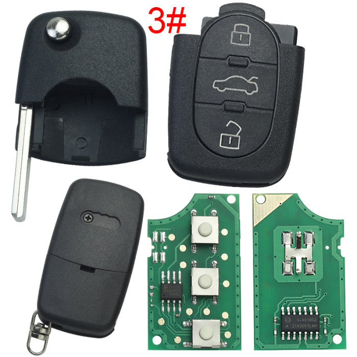 Free shipping 5pcs/lot For Audi Key Fob Remote 434mhz  with ID48chip  PN: 4D0 837 231 D 1998-2002 Audi A4  FCC: MZ241081964,   4D0837231D, pls choose button