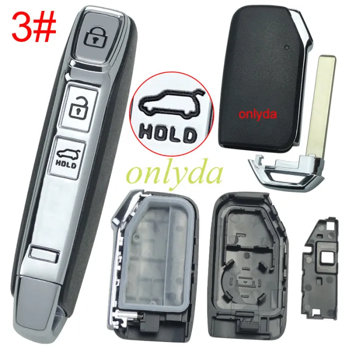 For Kia remote key shell with battery holder with badge, pls choose the button