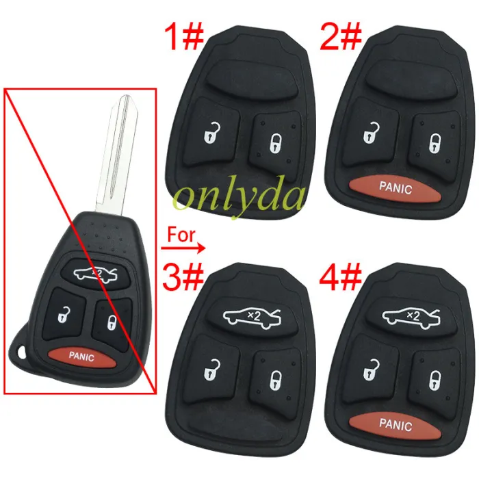 For Chrysler remote  key shell rubber pad, pls choose the button