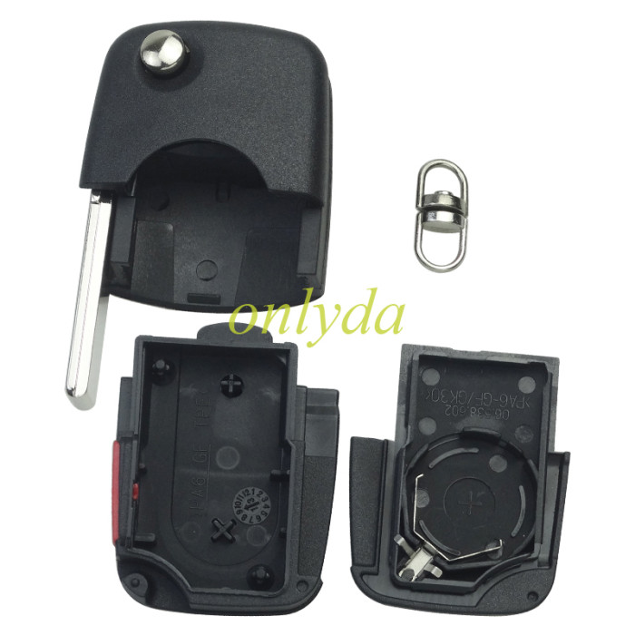 Free shipping 10pcs/lot For Audi remote replacement key shell   with 2032 model battery holder, pls choose the button type