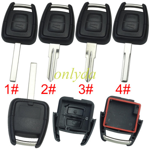 Free shipping 10pcs/lot For Opel remote key shell 2button without battery holder, pls choose the blade