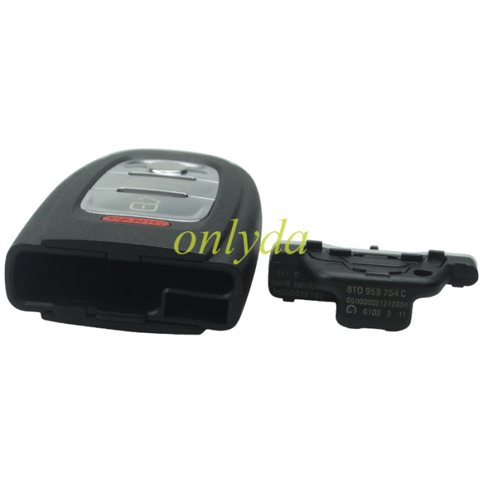 Free shipping 5pcs/lot For Audi 3+1 button remote key blank with battery part with blade  with 2.0cm with badge