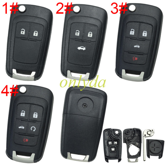 Free shipping 10pcs/lot For chevrolet remote key blank HU100 blade with round badge place, pls choose the button