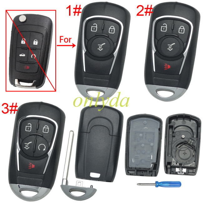 Free shipping 5pcs/lot For Chevrolet Buick remote key blank without badge place, pls choose the button
