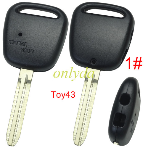Free shipping 10pcs/lot For Toyota 2 button remote key with light hole without badge, pls choose blade model