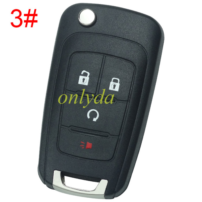 Free shipping 10pcs/lot For Chevrolet remote key blank HU100 blade with round badge place, pls choose the button