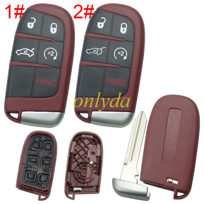 Free shipping 5pcs/lot For Chrysler  remote key shell with blade CY24，the key pad can't remove，with logo place , pls choose button