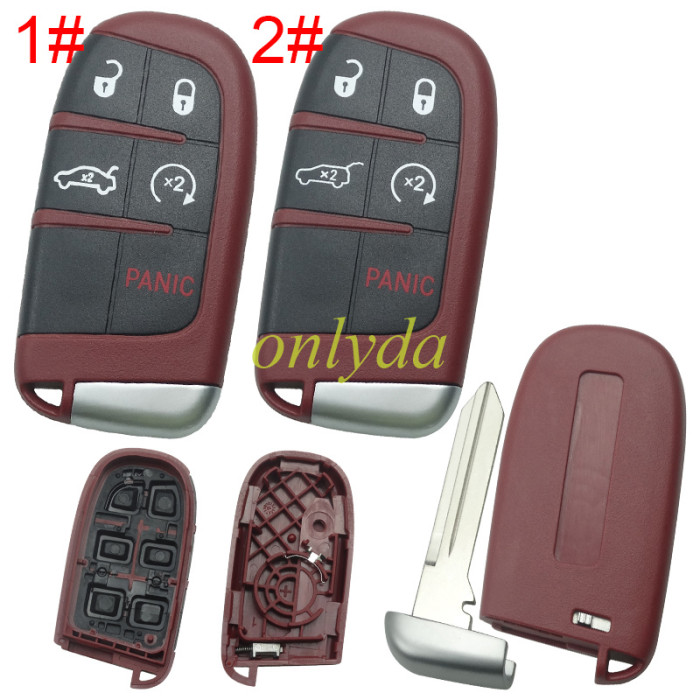 Free shipping 5pcs/lot For Chrysler  remote key shell with blade CY24，the key pad can't remove，with logo place , pls choose button
