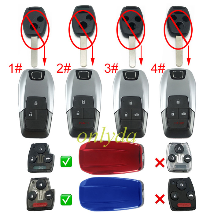 Free shipping 5pcs/lot For Honda modified remote key blank , please choose the button