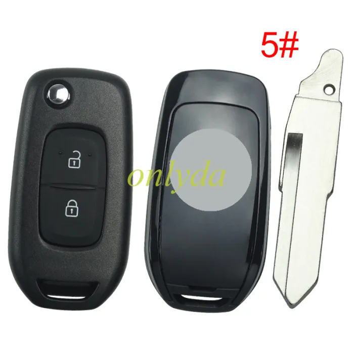 2 button flip remote key blank LO, please choose the blade(with badge)
