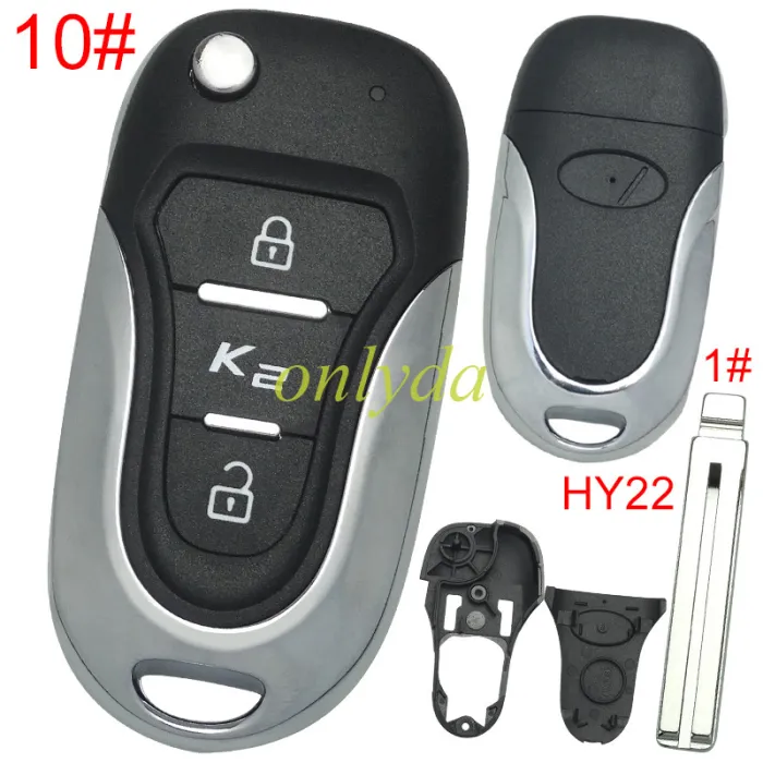 For KIA  3 button remote key blank  with badge with HY22  blade , pls choose button