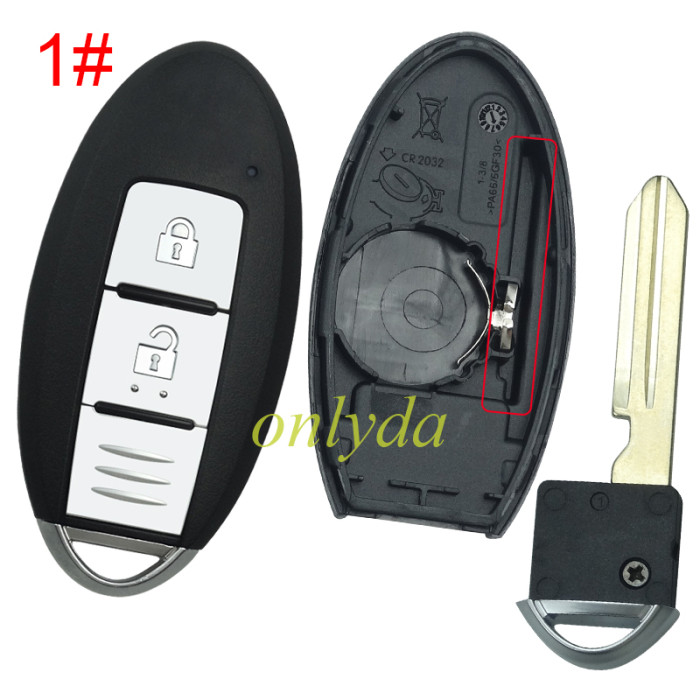 Free shipping 5pcs/lot For Nissan remote key blank without badge ,T-shaped interior. pls choose button model