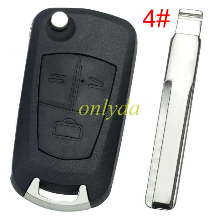Free shipping 10pcs/lot For Opel modified 3 Button remote key shell with round badge place, pls choose the blade