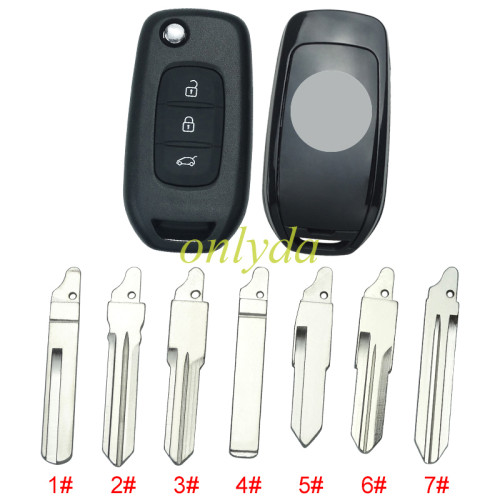 Free shipping 5pcs/lot Copy For 3 button flip remote key blank LO, please choose the blade(with badge)