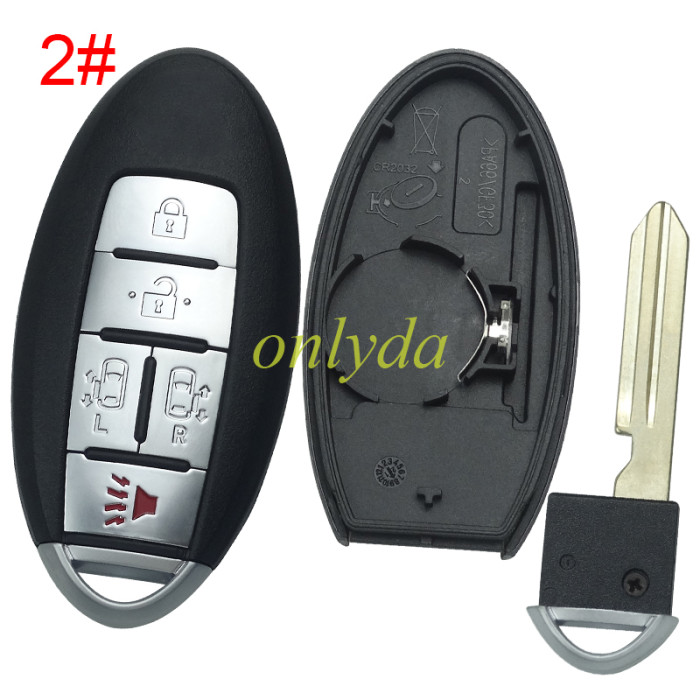 Free shipping 5pcs/lot For Nissan 5 button  remote key blank without badge with blade , without buckle for new model , pls choose button model
