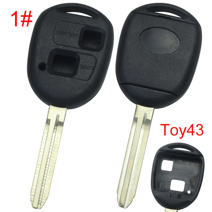 Free shipping 5pcs/lot Super Stronger GTL shell  Lexus upgrade 2 button key shell with badge , pls choose blade model