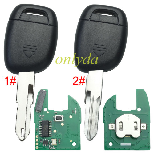 Free shipping For Renault 1 button remote with original PCF7947AT chip 434mhz, for Renault Clio 2 after 2002 year ,please choose the blade