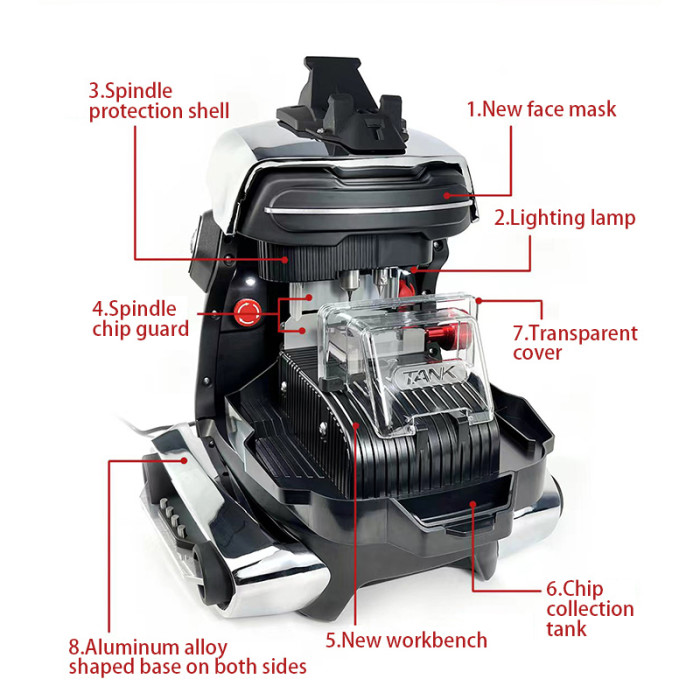 Free shipping Ship to US,Free shipping and No Tax Required , 2M2 TANK 2 Pro TANK II Pro CNC Key Cutting Machine ， Mobile APP Control，support Add House Keys Mul-T-lock, Dimple, Multi-point Keys