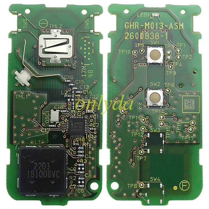Free shipping Original Mitsubishi 2 button keyless smart remote key with 434mhz & PCF7952 chip ID 47 CHIP  GHR-M013