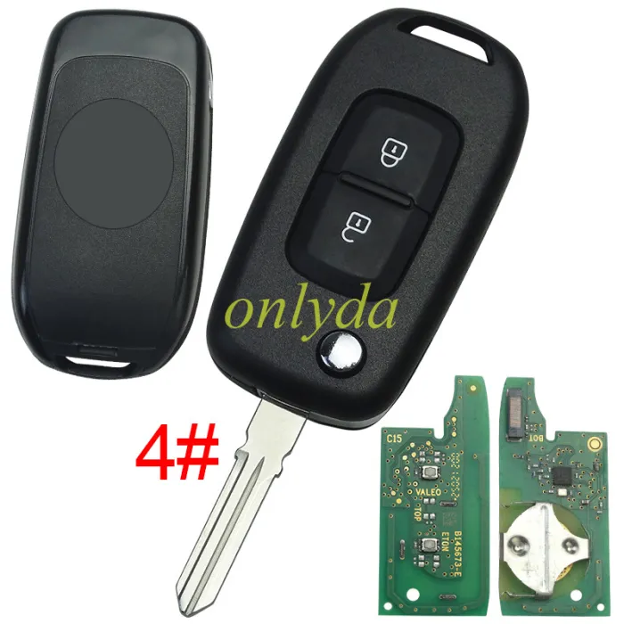Original Renault 2 button remote key  hitag AES 4A (NCF296XM) chip with 434mhz Original PCB + aftermarket shell