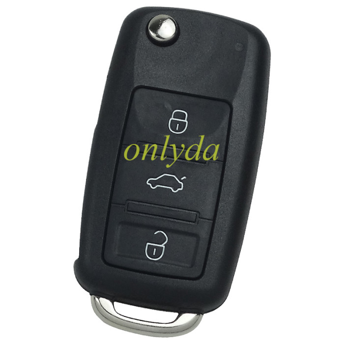 Free shipping For VW Touareg Phaeton 2002+ keyless go 3 button remote Flip Key  Frequency:315MHZ,433MHz / Transponder: 7942/7944/HITAG 2 / Blade signature:HU66 / Immobiliser System:KESSY / Part No: 3D0959753AK/AA/AM
