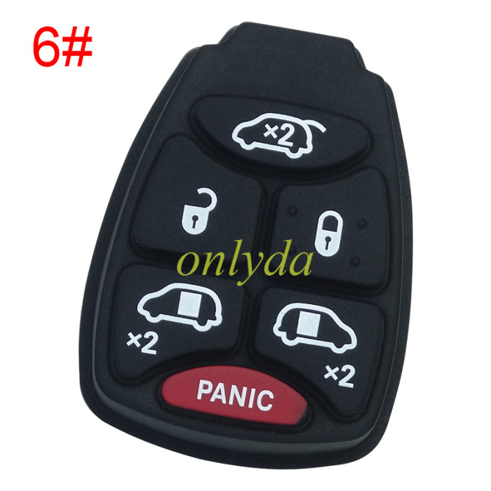Free shipping 10pcs/lot For Chrysler remote  key shell rubber pad, pls choose the button