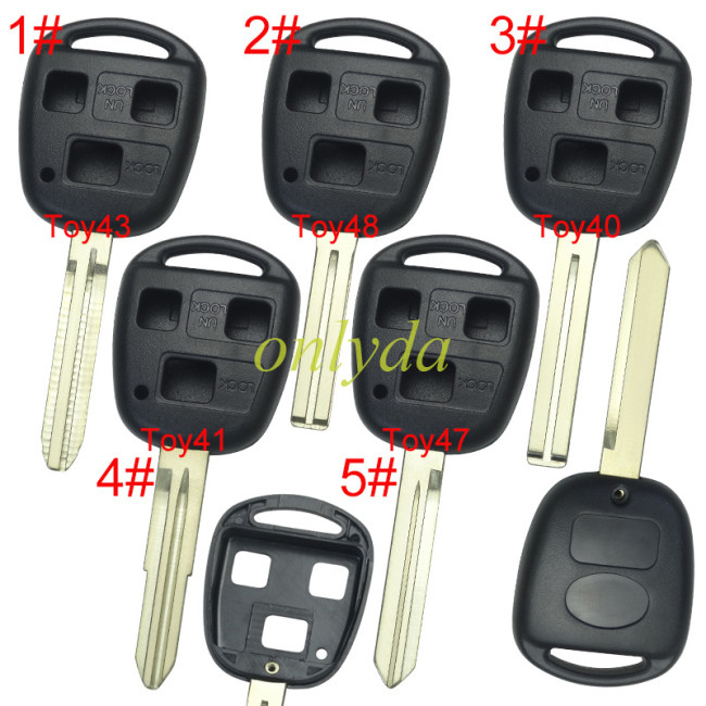 Free shipping 10pcs/lot For Lexus 3 Button Remote key blank with badge, pls choose blade model