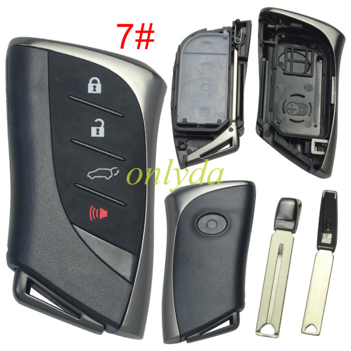 Free shipping For Toyota  modified remote key blank with blade with badge , pls choose button