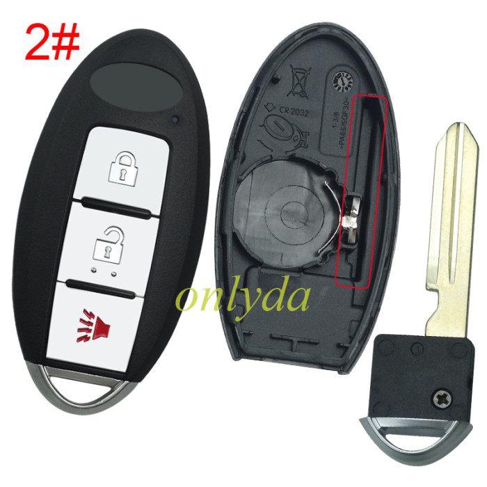 Free shipping 5pcs/lot For Infinite remote key blank with badge,No buckle, with light hole. pls choose button model