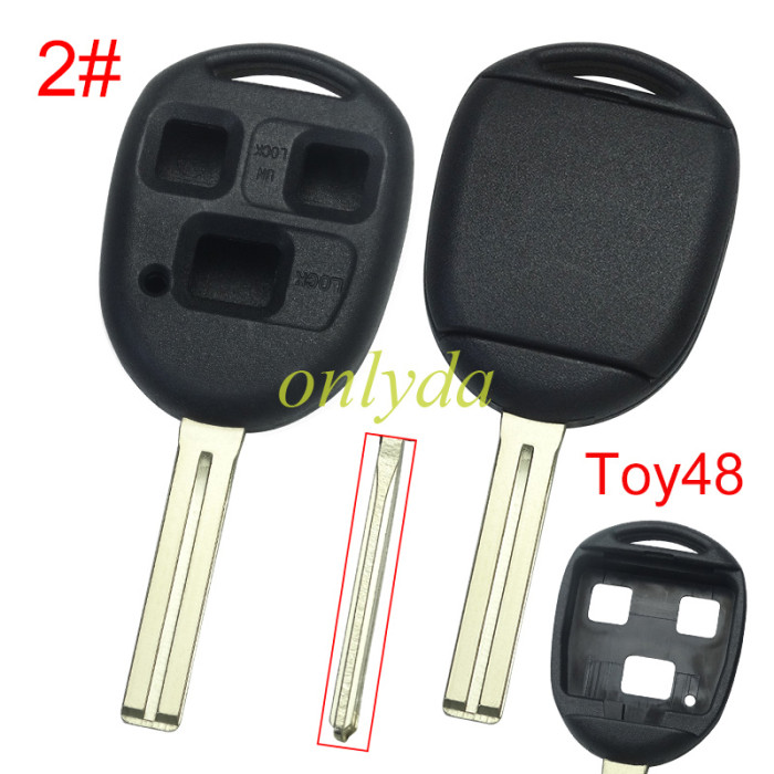 Free shipping 5pcs/lot Super Stronger GTL shell  Lexus upgrade 3 button key shell without badge,pls choose blade model