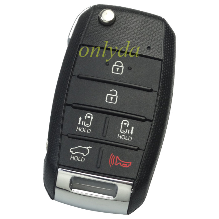 Free shipping KIA 6 button flip remote key blank with logo