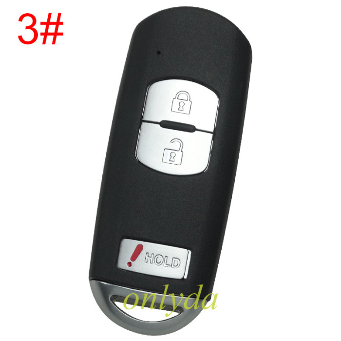 Free shipping 5pcs/lot For Mazda  remote key blank with blade ( 3parts) without badge, pls choose the button