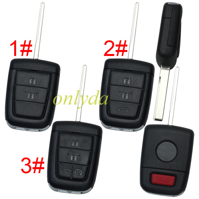 Free shipping 5pcs/lot For GM remote key shell   with 2+1/3+1/4+1button, pls choose the button