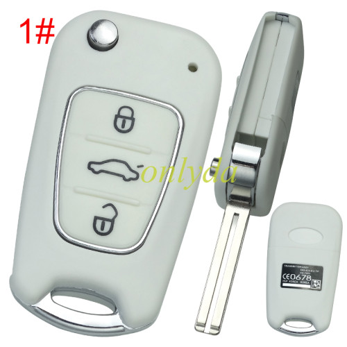Free shipping 5pcs/lot For KIA  3 button remote key blank with black shell with badge , pls choose button