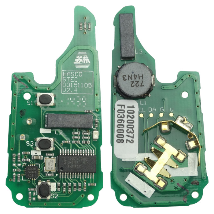 Free shipping For MG ZS keyless go with 47 chip 3 button 433MHZ remote key Original PCB +aftermarket shell