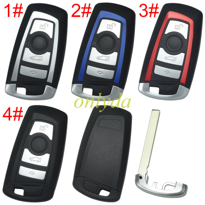 Free shipping 5pcs/lot For BMW 4 button remote key blank with blade, pls choose color