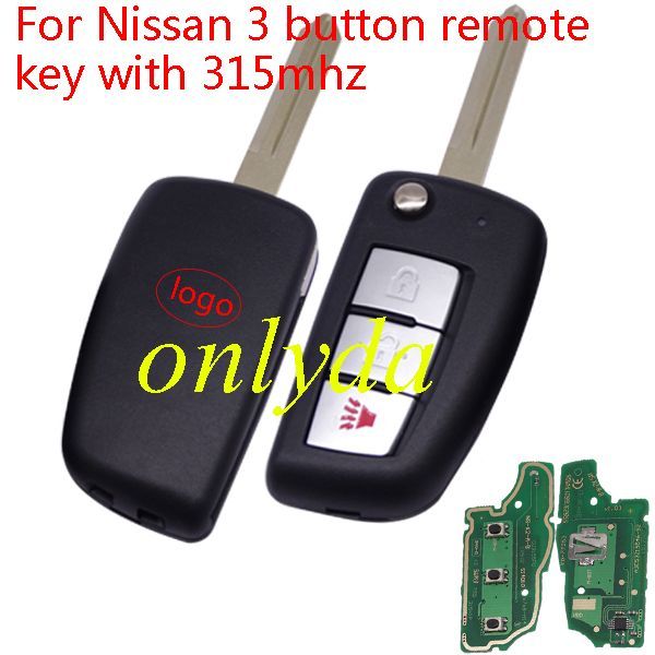 Free shipping 5pcs/lot For Nissan 3B  remote key 315mhz electronic ware model FCCID is KBRASTU15