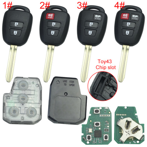 Free shipping For Toyota Rav4 remote key with FCCID: GQ4-52T 2013-2014 year,with 312.4Mhz-314Mhz chip need buy extra as your need
