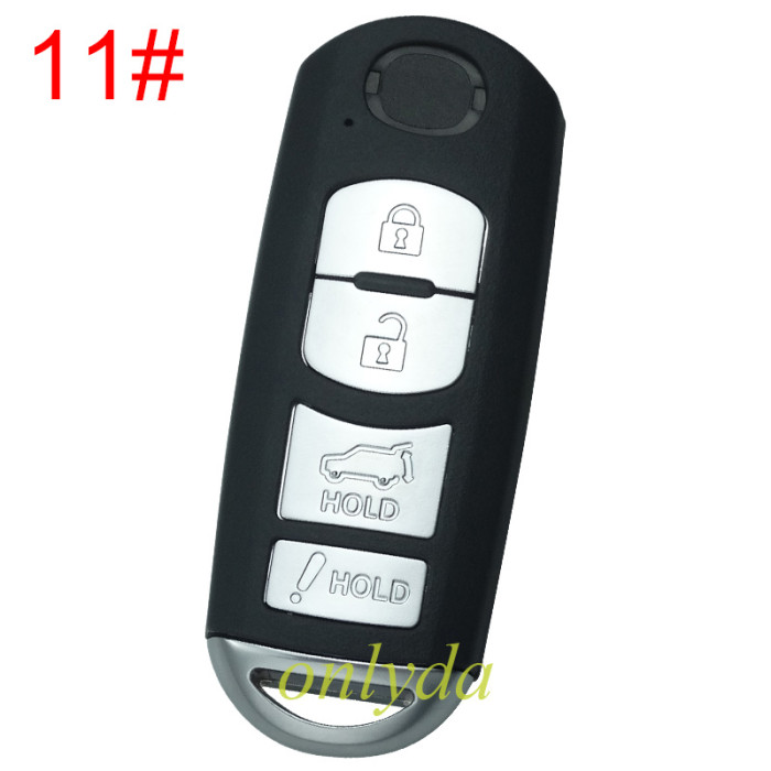 Free shipping 5pcs/lot For Mazda  remote key blank with blade ( 3parts)，with  badge place, pls choose the button
