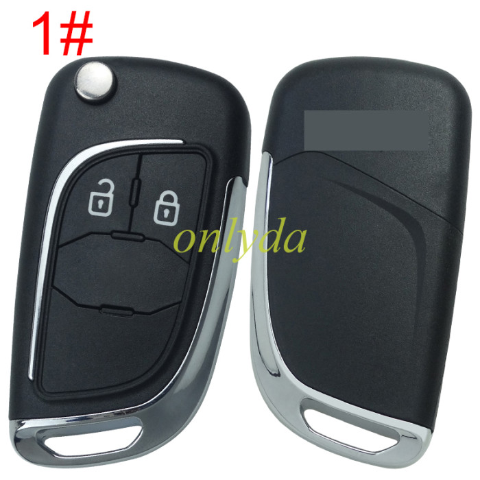 Free shipping 5pcs/lot For Chevrolet modified folding remote  key shell  HU100 blade，with cross badge place, pls choose the button