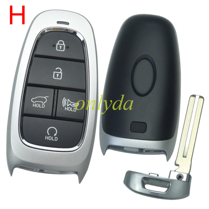 Free shipping 5pcs/lot For Hyundai remote key blank with badge , please choose button