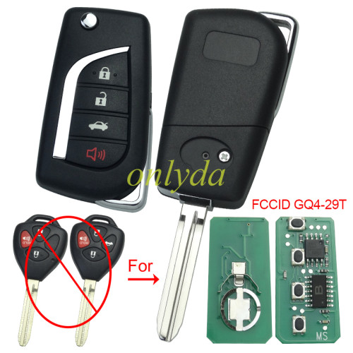 Free shipping For Toyota 3+1 button modified remote key GQ429T-4B-G with FCCID GQ4-29T--315 mhz with G chip PN:89070-12820 2010-2014 Toyota Venza 2010-2013 Toyota Corolla 2011-2012 Toyota Avalon 2011-2013 Toyota Matrix