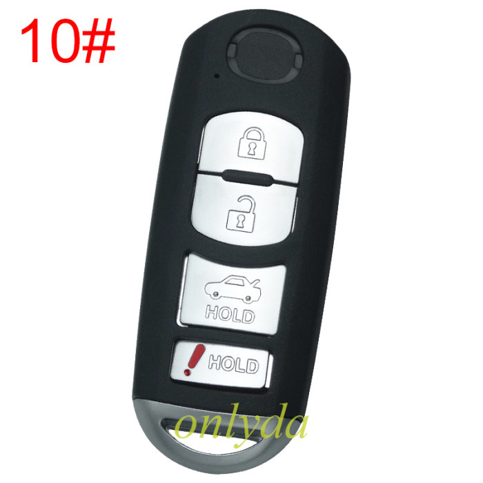 Free shipping 5pcs/lot For Mazda  remote key blank with blade ( 3parts)，with  badge place, pls choose the button