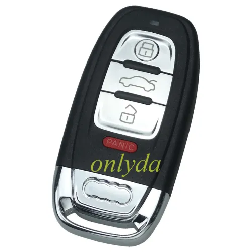 For Audi 3+1 button remote key blank with battery part with blade  with 2.0cm with badge