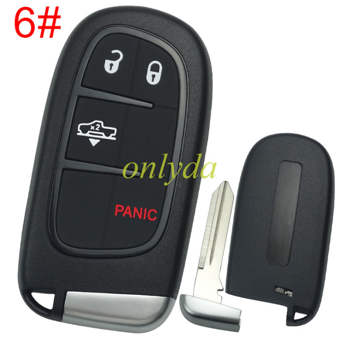 Free shipping 5pcs/lot For Chrysler  remote key shell with blade CY24，the key pad cant be removed，with badge place , pls choose button
