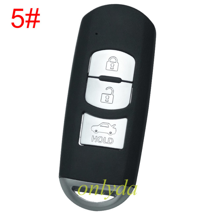 Free shipping 5pcs/lot Mazda  remote key blank with blade ( 3parts)，with  original badge palce, pls choose the button