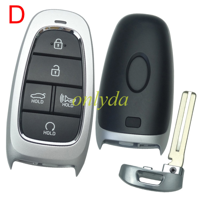 Free shipping 5pcs/lot For Hyundai remote key blank with badge , please choose button