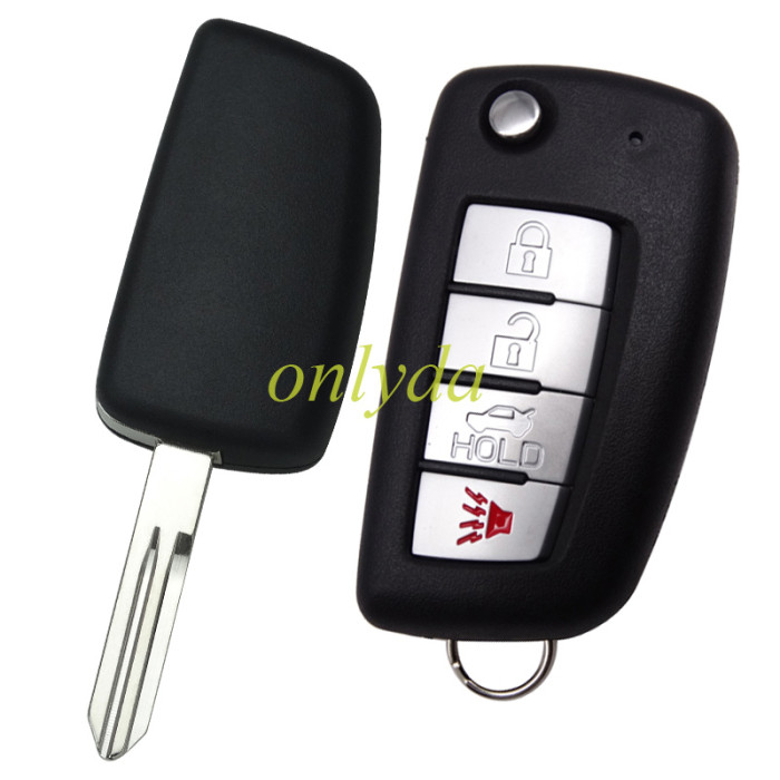 Free shipping 10pcs/lot For nissan 4 button remote key blank without badge