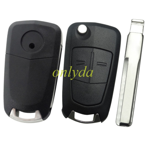 Free shipping 10pcs/lot For Opel 2 button  remote key blank  with round badge place,  blade HU43